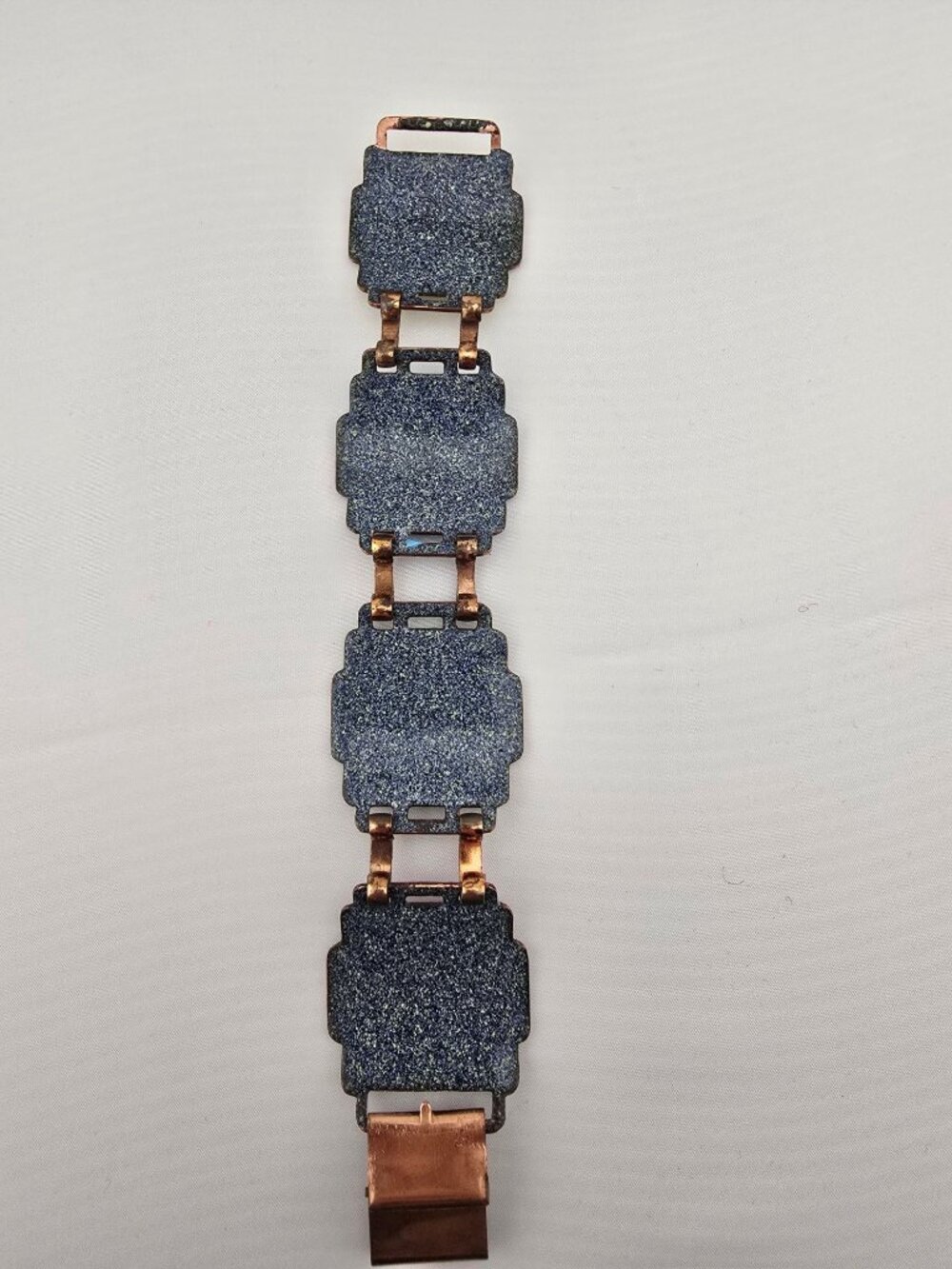 Vintage Enamel on Copper Bracelet Colorful 6.25" - Picture 8 of 12